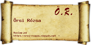 Örsi Rózsa névjegykártya