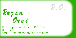 rozsa orsi business card